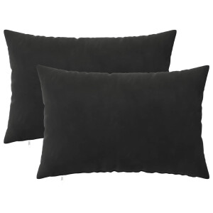 vidaXL Kussensloop 2 pcs HEERLEN Zwart 50 x 70 cm Fluweel