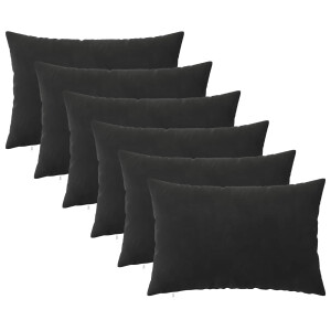 vidaXL Kussensloop 6 pcs HEERLEN Zwart 50 x 70 cm Fluweel