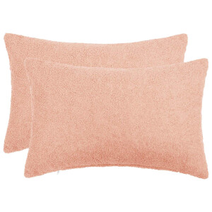 vidaXL Kussensloop 2 pcs HEERLEN Roze 50 x 70 cm Bouclé
