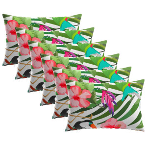 vidaXL Kussensloop 6 pcs HEERLEN Zwart 50 x 70 cm Polyester