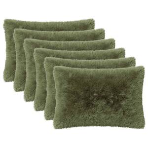 vidaXL Kussensloop 6 pcs HEERLEN Groen 50 x 70 cm PV Fleece