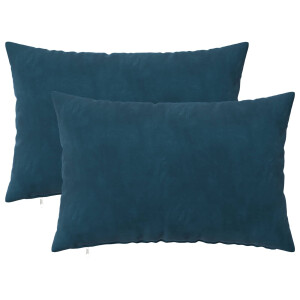 vidaXL Kussensloop 2 pcs HEERLEN Blauw 50 x 75 cm Fluweel