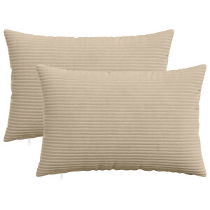vidaXL Kussensloop 2 pcs HEERLEN Taupe 50 x 75 cm corduroy