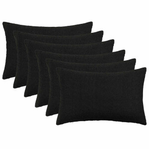 vidaXL Kussensloop 6 pcs HEERLEN Zwart 50 x 75 cm Bouclé