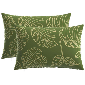 vidaXL Kussensloop 2 pcs HEERLEN Bladontwerp 50 x 75 cm Polyester