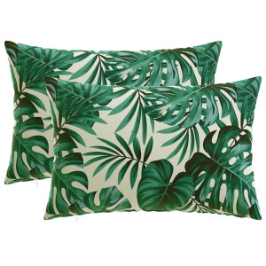 vidaXL Kussensloop 2 pcs HEERLEN Bladpatroon 50 x 75 cm Polyester