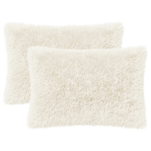 vidaXL Kussensloop 2 pcs HEERLEN Wit 50 x 75 cm PV Fleece