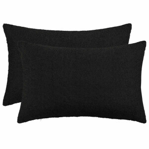 vidaXL Kussensloop 2 pcs HEERLEN Zwart 50 x 80 cm Bouclé