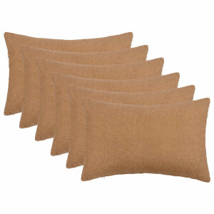 vidaXL Kussensloop 6 pcs HEERLEN Beige 50 x 80 cm Bouclé