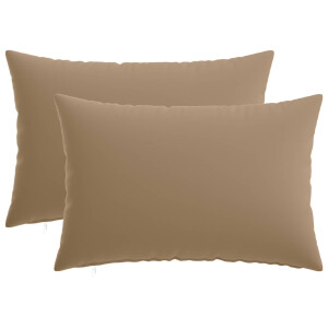 vidaXL Kussensloop 2 st HEERLEN Taupe 50 x 80 cm Polyester