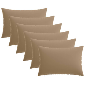 vidaXL Kussensloop 6 st HEERLEN Taupe 50 x 80 cm Polyester