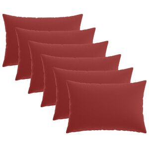 vidaXL Kussensloop 6 pcs HEERLEN Wijnrood 50 x 80 cm Polyester