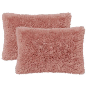vidaXL Kussensloop 2 pcs HEERLEN Roze 50 x 80 cm PV Fleece