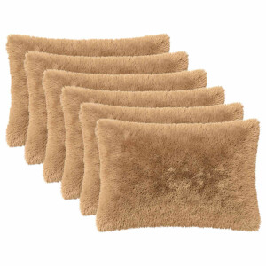 vidaXL Kussensloop 6 pcs HEERLEN Taupe 50 x 80 cm PV Fleece