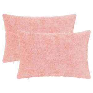 vidaXL Kussensloop 2 st HEERLEN Roze 50 x 80 cm Nep Konijnenbont