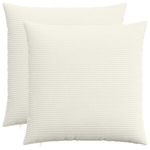 vidaXL Kussensloop 2 pcs HEERLEN Crèmekleurig 55 x 55 cm corduroy