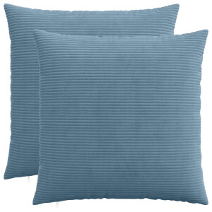 vidaXL Kussensloop 2 pcs HEERLEN Blauw 55 x 55 cm corduroy
