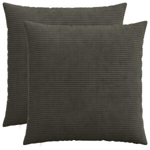 vidaXL Kussensloop 2 pcs HEERLEN Antracietkleurig 55 x 55 cm corduroy
