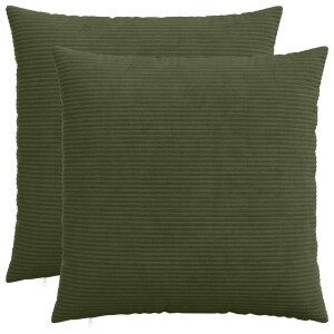 vidaXL Kussensloop 2 pcs HEERLEN Groen 55 x 55 cm corduroy
