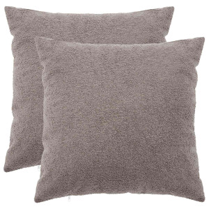 vidaXL Kussensloop 2 pcs HEERLEN Lichtgrijs 55 x 55 cm Bouclé
