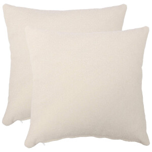 vidaXL Kussensloop 2 pcs HEERLEN Crèmekleurig 55 x 55 cm Bouclé
