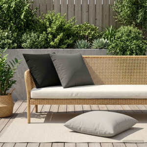 vidaXL Kussensloop 6 pcs HEERLEN Zwart 60 x 60 cm Polyester