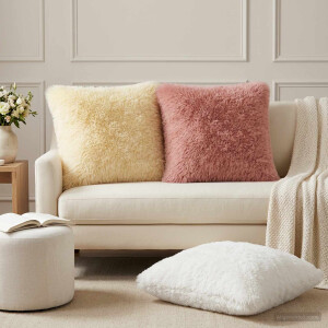 vidaXL Kussen met kussen HEERLEN 2 st Wit PV Fleece