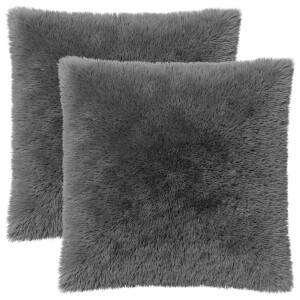 vidaXL Kussensloop 2 pcs HEERLEN Lichtgrijs 55 x 55 cm PV Fleece