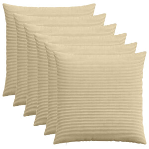 vidaXL Kussensloop 6 pcs HEERLEN Groen Grijs 60 x 60 cm corduroy
