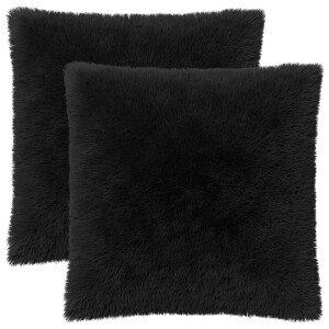 vidaXL Kussensloop 2 pcs HEERLEN Zwart 60 x 60 cm PV Fleece