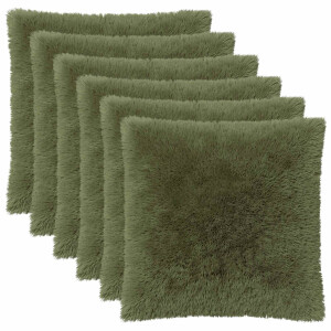 vidaXL Kussensloop 6 pcs HEERLEN Groen 60 x 60 cm PV Fleece