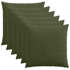 vidaXL Kussensloop 6 pcs HEERLEN Groen 70 x 70 cm corduroy