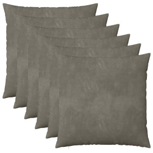 vidaXL Kussensloop 6 pcs HEERLEN Lichtgrijs 80 x 80 cm Fluweel