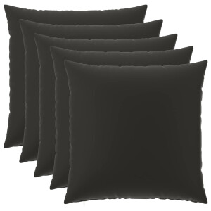 vidaXL Kussensloop 6 pcs HEERLEN Zwart 80 x 80 cm Polyester