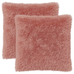 vidaXL Kussensloop 2 pcs HEERLEN Roze 80 x 80 cm PV Fleece