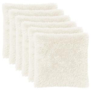 vidaXL Kussensloop 6 pcs HEERLEN Wit 80 x 80 cm PV Fleece