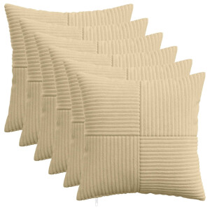 vidaXL Kussensloop 6 pcs ALMELO Grijs groen 40 x 40 cm corduroy