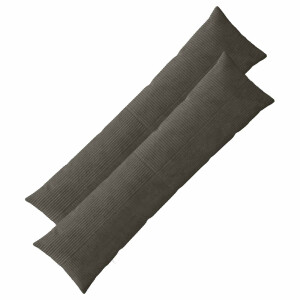 vidaXL Kussensloop 2 pcs ALMELO Antracietkleurig 40 x 145 cm corduroy