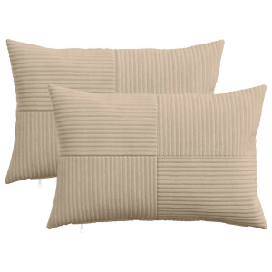 vidaXL Kussensloop 2 pcs ALMELO Taupe 40 x 60 cm corduroy