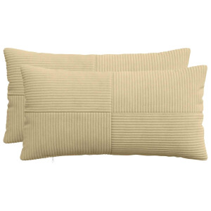 vidaXL Kussensloop 2 pcs ALMELO Grijs groen 40 x 80 cm corduroy