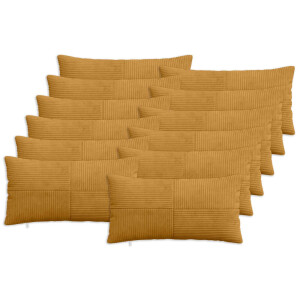vidaXL Kussensloop 12 pcs ALMELO Geel 40 x 80 cm corduroy