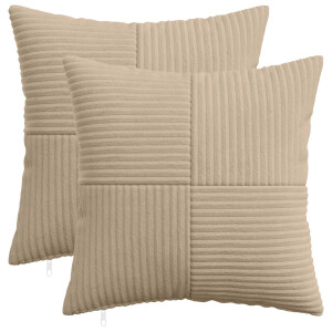 vidaXL Kussensloop 2 pcs ALMELO Taupe 45 x 45 cm corduroy