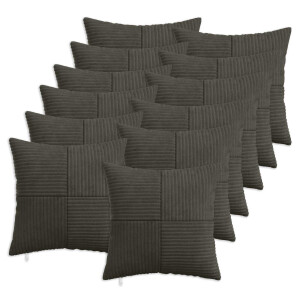 vidaXL Kussensloop 12 pcs ALMELO Antracietkleurig 50 x 50 cm corduroy