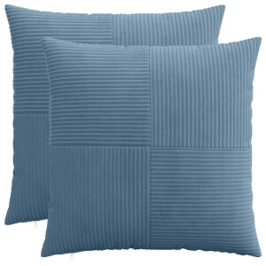 vidaXL Kussensloop 2 pcs ALMELO Blauw 55 x 55 cm corduroy