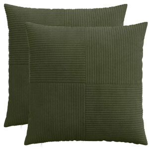 vidaXL Kussensloop 2 pcs ALMELO Groen 55 x 55 cm corduroy