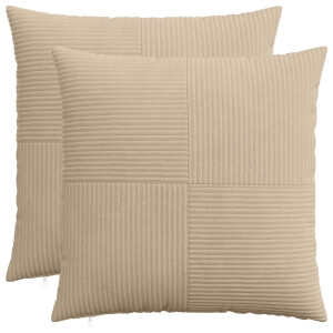 vidaXL Kussensloop 2 pcs ALMELO Taupe 55 x 55 cm corduroy