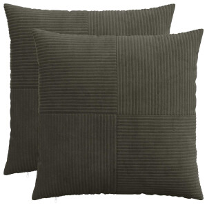 vidaXL Kussensloop 2 pcs ALMELO Antracietkleurig 70 x 70 cm corduroy