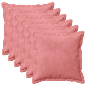 vidaXL Kussensloop 6 pcs HOUTEN Roze 30 x 30 cm Fluweel