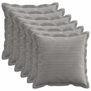 vidaXL Kussensloop 6 st HOUTEN Lichtgrijs 30 x 30 cm corduroy