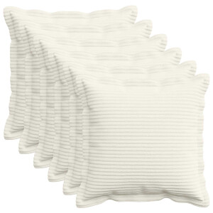 vidaXL Kussensloop 6 st HOUTEN Crèmekleurig 30 x 30 cm corduroy